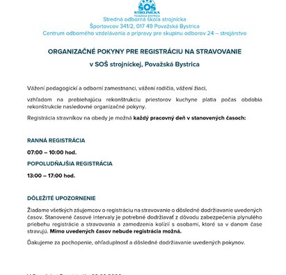 Dôležité pokyny k stravovaniu počas rekonštrukcie kuchyne